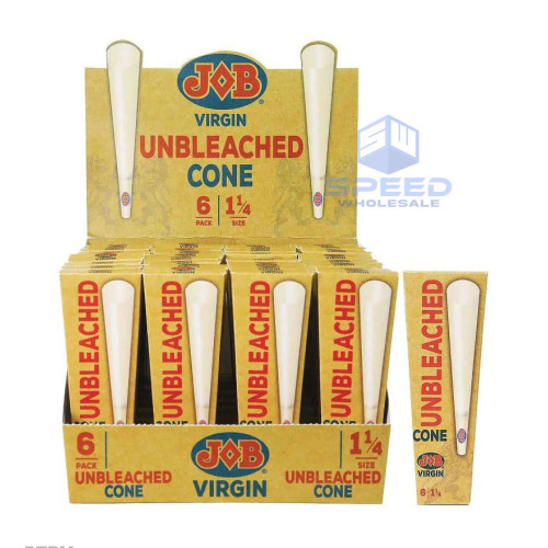 JOB CONE VIRGIN UNBLEACHED 1¼  32CT/6DISPLAY  