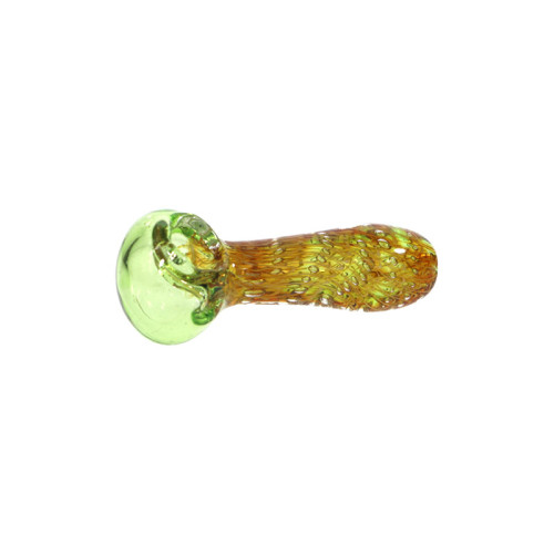 3.5 INCH GLASS GOLD SLYME DESIGN LIME TUBE HAND PIPE 70 GM 2CT/PK-
