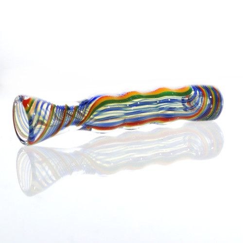 3.5 INCH GLASS GOLD FUME DICRO ART STRAIGHT HAND PIPE 34GM 3CT/PK