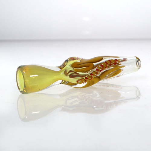 3 Inch Glass Fume W/swirl Design Straight Hand Pipe 28gm 3ct/pk 