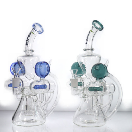 CLOVER GLASS 12 INCH RECYCLER WATER PIPE - 720GM 