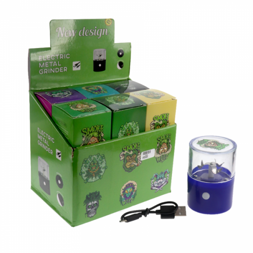 SMOKE ELECTRIC METAL GRINDER 12CT/DISPLAY - ASSORTED