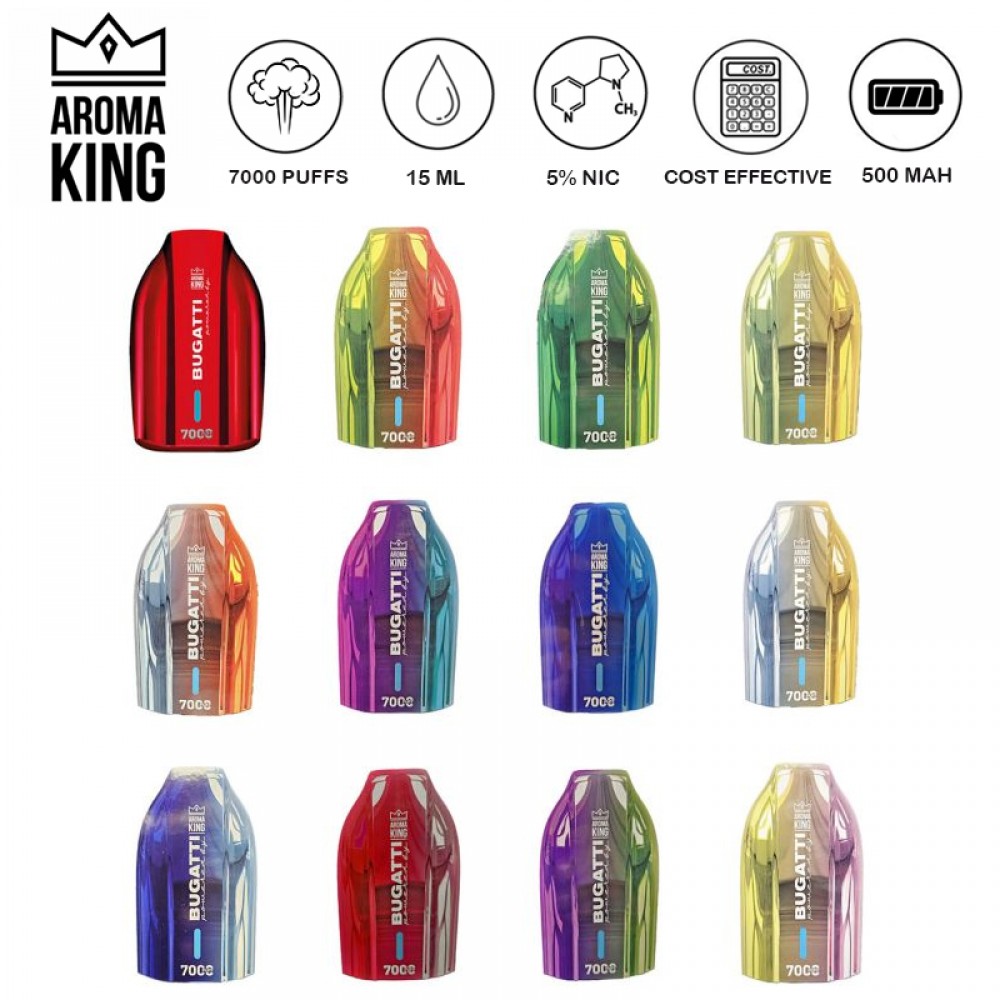 King Bugatti Spaceship Aroma 7000 Puffs Disposable Vape Kit 15ml Australia Disposable  Vape Net