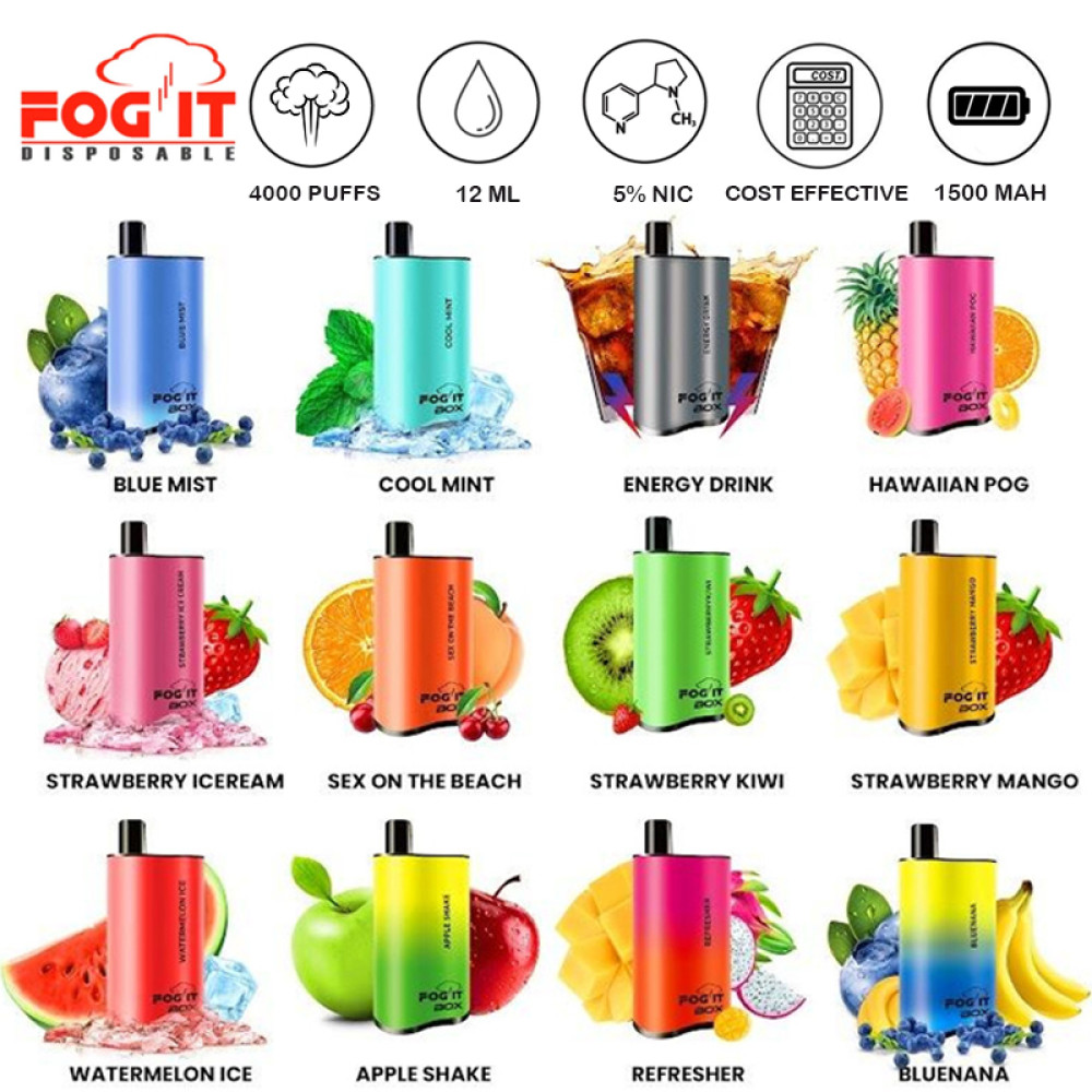 Fog It Box 4000 Puffs Disposable Vape 5ct